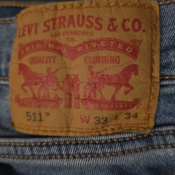 Levi’s 511 Slim Fit Jeans W33 L34 Medium Wash Men’s Stretch Denim - Picture 5 of 5